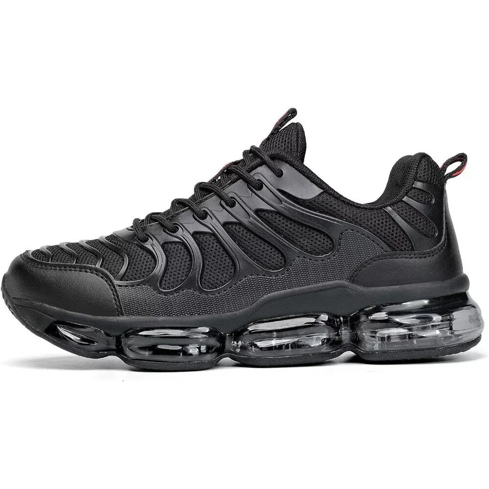 Men's Black Tennis Sneakers Casual Non Slip Breathable Trail Sport Gym